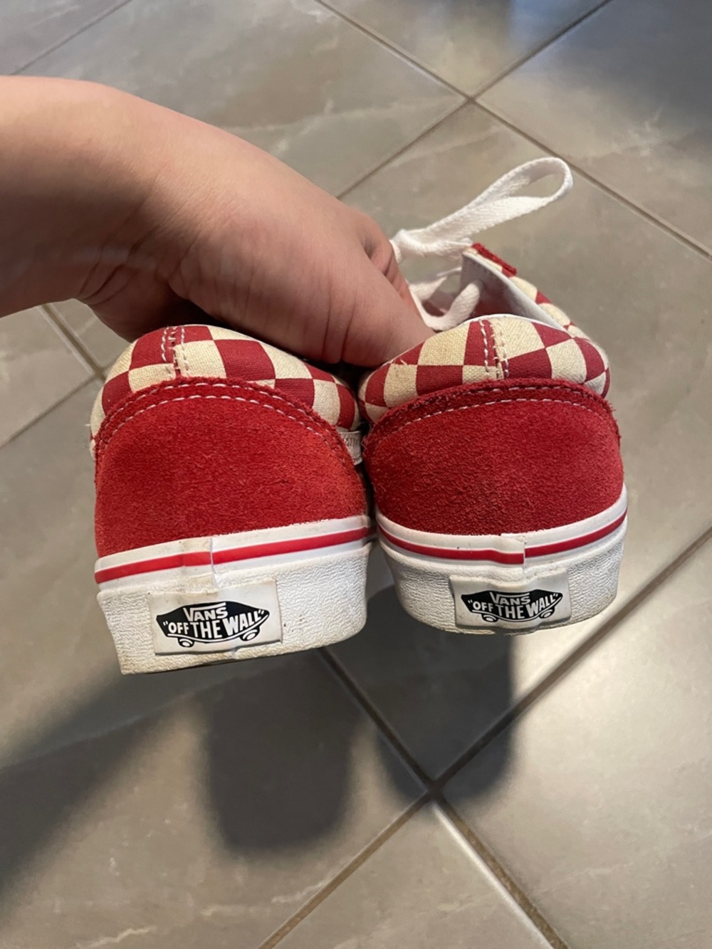 Vans Old Skool Red Checkerboard Sneakers - Picture 5 of 6